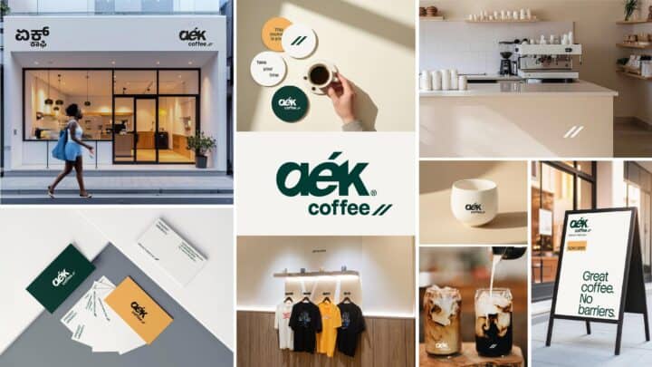 Minimal brand identity for a specialty cafe