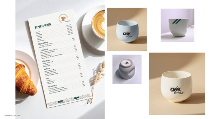 Minimal brand identity for a specialty cafe