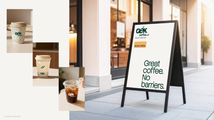 Minimal brand identity for a specialty cafe
