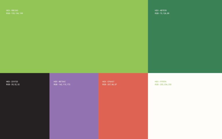 Visual Identity colors for The Good Food Company