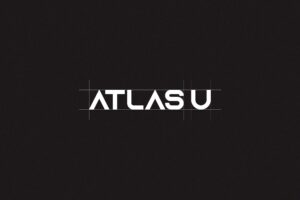 Atlas U branding design – minimalist real estate logo with circular motif and neutral color palette by Shruti Singh