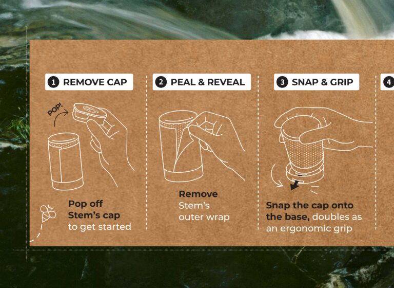 Layout design + Instructional illustration for STEM's tissue wrap insert.